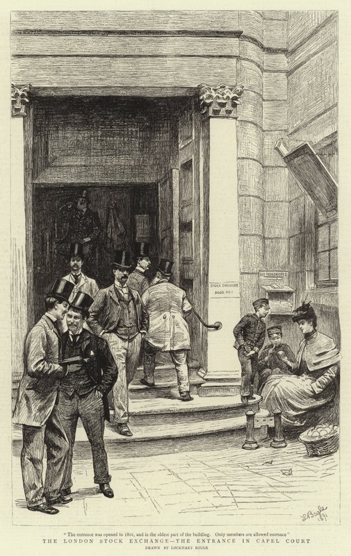 La Bolsa de Londres, la entrada en Capel Court de William Lockhart Bogle