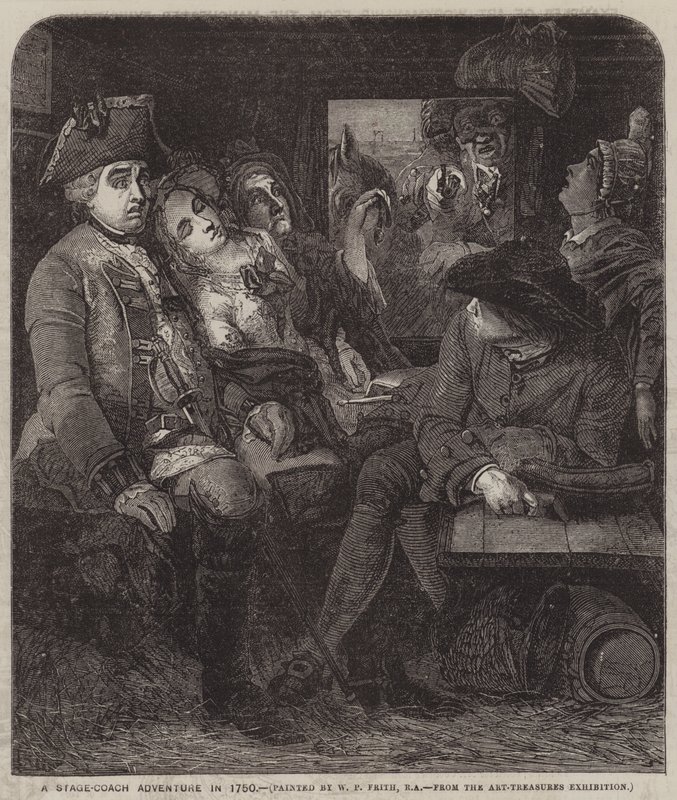 Una aventura en diligencia en 1750 de William Powell Frith