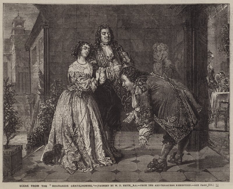 Escena de El burgués gentilhombre de William Powell Frith