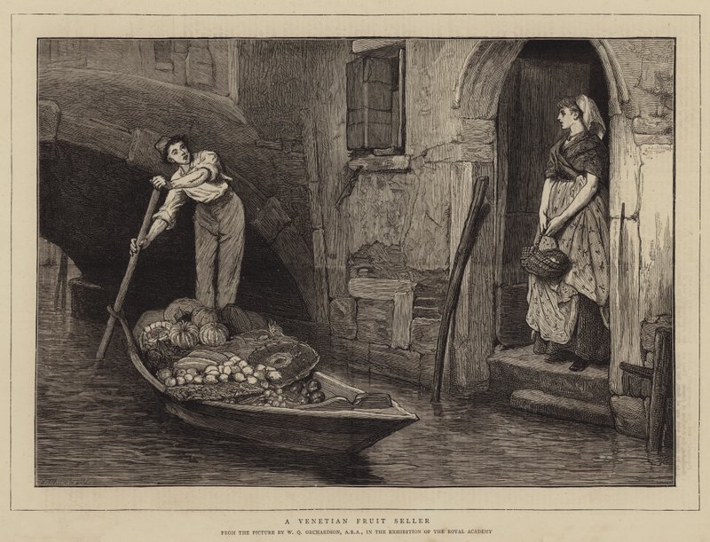 Un vendedor de frutas veneciano de William Quiller Orchardson