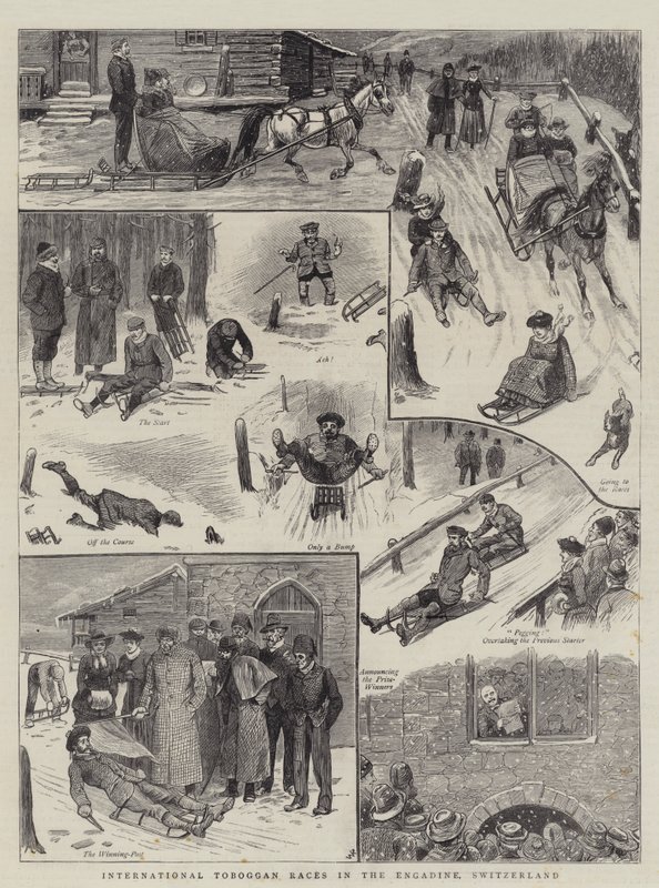 Carreras internacionales de trineo en Engadina, Suiza de William Ralston