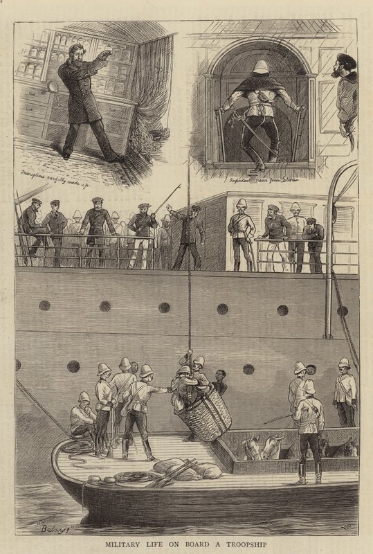 Vida militar a bordo de un barco de tropas de William Ralston