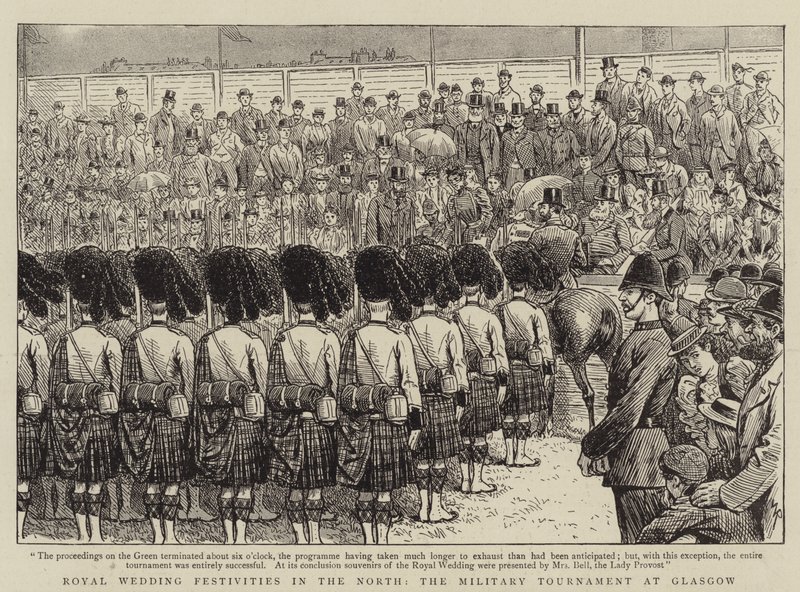 Festividades de la boda real en el norte, el torneo militar en Glasgow de William Ralston