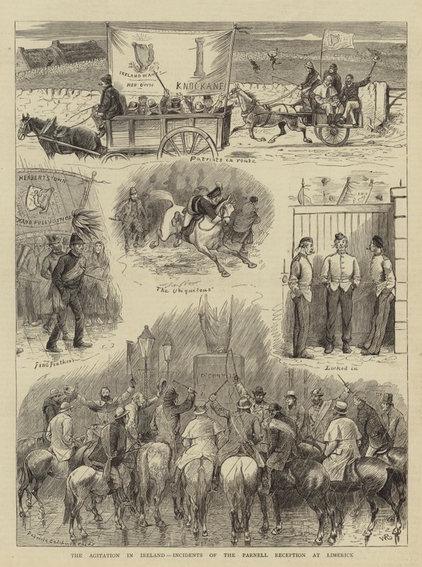 La agitación en Irlanda, incidentes de la recepción de Parnell en Limerick de William Ralston