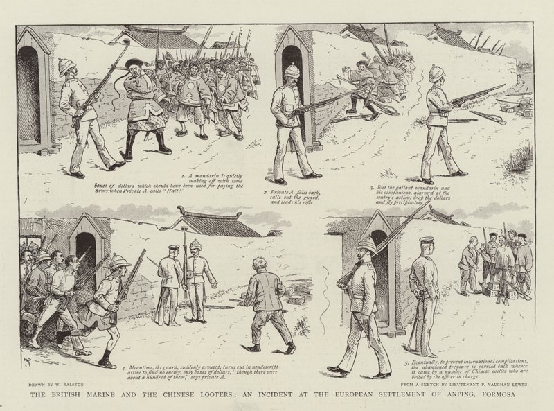 El marino británico y los saqueadores chinos, un incidente en el asentamiento europeo de Anping, Formosa de William Ralston