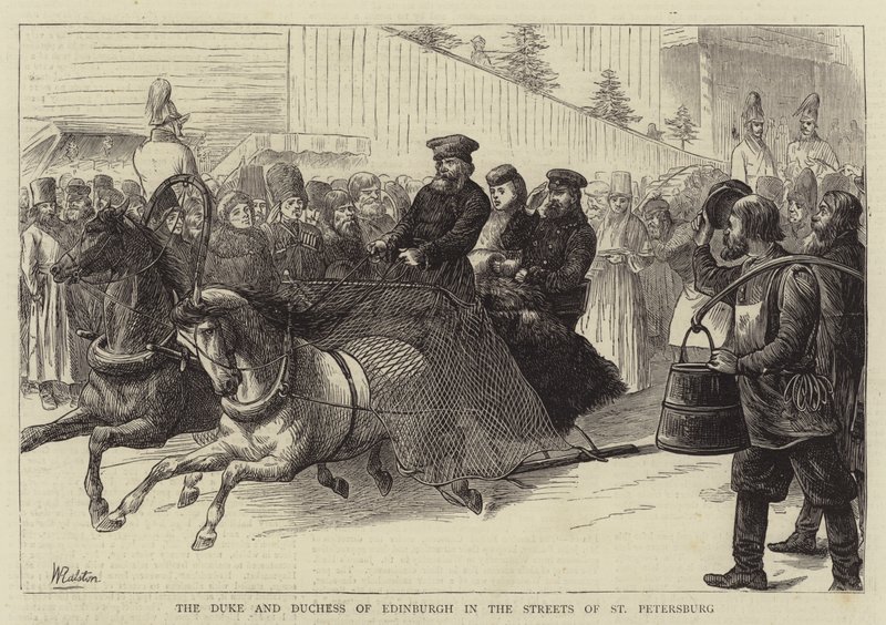 El duque y la duquesa de Edimburgo en las calles de San Petersburgo de William Ralston