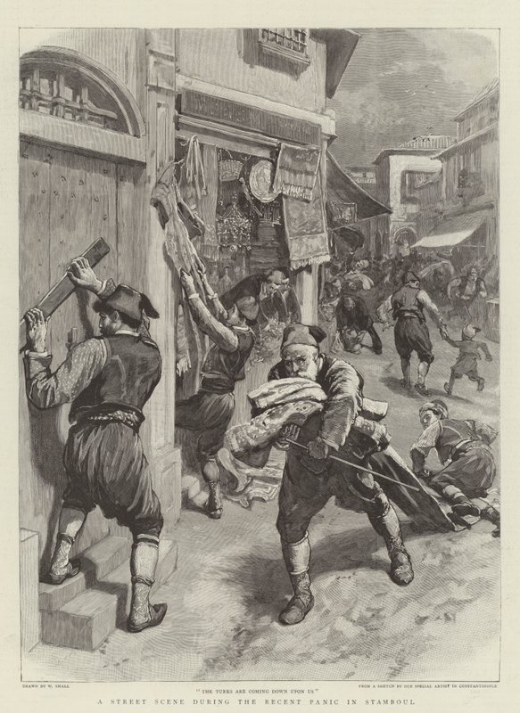 Una Escena Callejera durante el Reciente Pánico en Stamboul de William Small