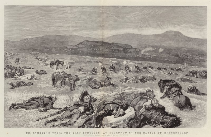 La expedición de Dr. Jameson, la última lucha en Doornkop en la Batalla de Krugersdorp de William Small