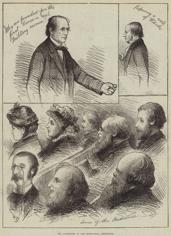 El Sr. Gladstone en el Music-Hall, Edimburgo de William Small