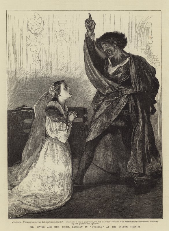 Mr. Irving y Miss Isabel Bateman en Othello en el Teatro Lyceum de William Small