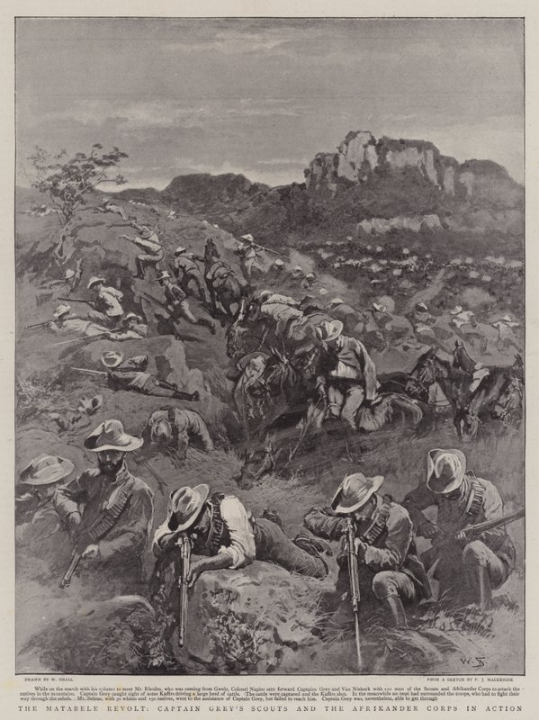 La Revuelta de Matabele, Los Exploradores del Capitán Grey y el Cuerpo Afrikander en Acción de William Small