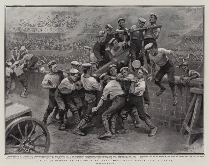 Una exhibición popular en el Torneo Militar Real, Marineros en acción de William T. Maud