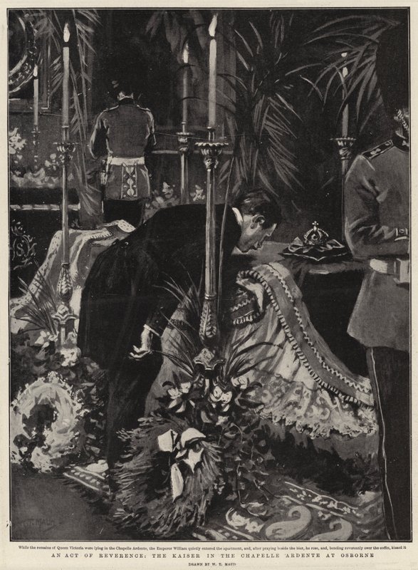 Un acto de reverencia, el Kaiser en la Capilla Ardente en Osborne de William T. Maud