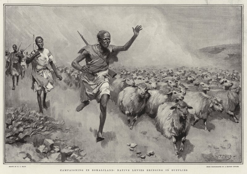 Campaña en Somalilandia, nativos trayendo suministros de William T. Maud
