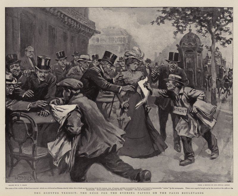El veredicto de Dreyfus, la carrera por los periódicos de la tarde en los bulevares de París de William T. Maud