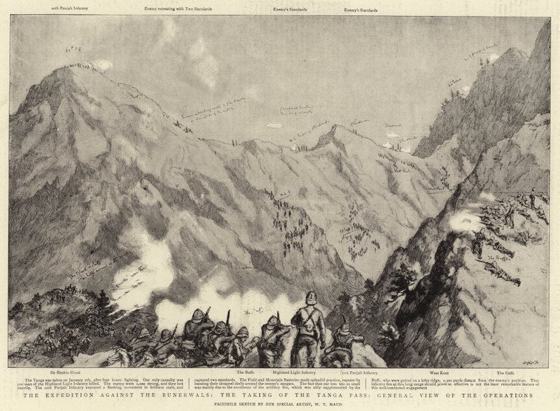 La expedición contra los Bunerwals, la toma del paso de Tanga, vista general de las operaciones de William T. Maud