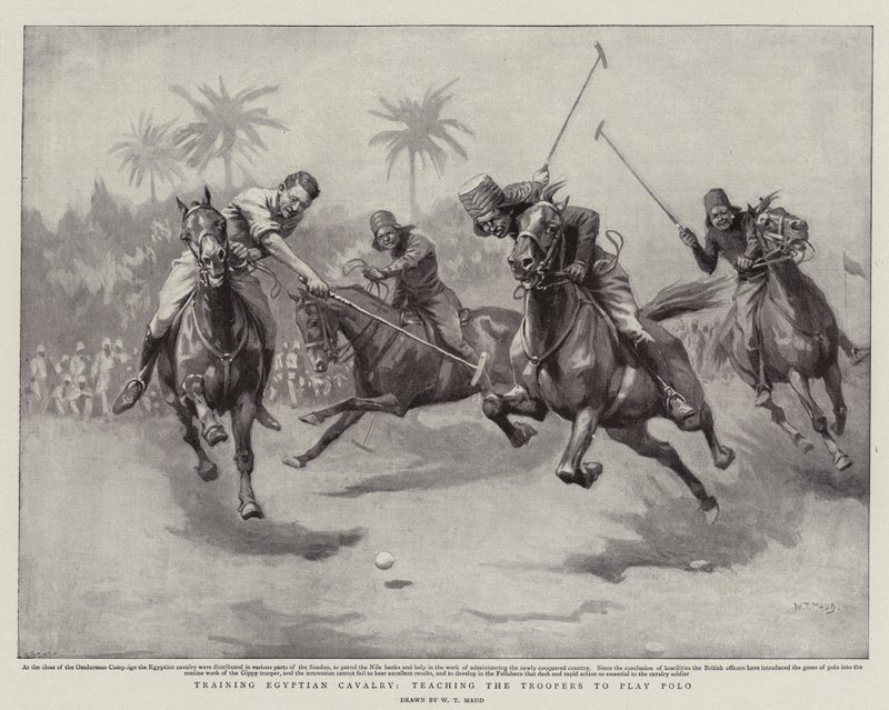Entrenamiento de caballería egipcia, enseñando a los soldados a jugar al polo de William T. Maud
