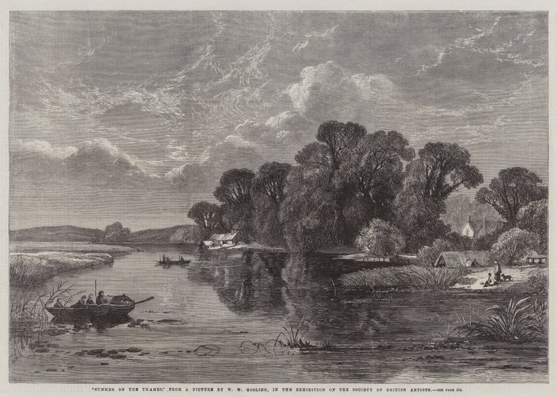 Verano en el Támesis, en la exposición de la Sociedad de Artistas Británicos de William W. Gosling