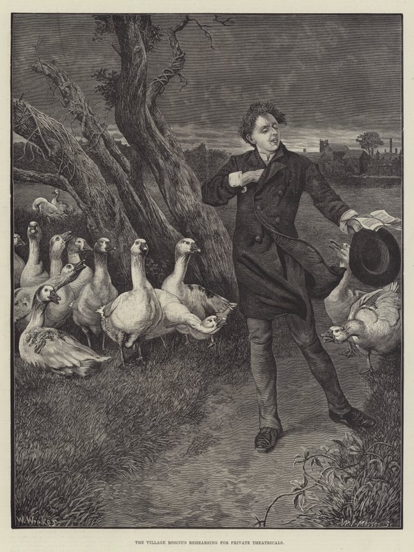 El Roscio del pueblo ensayando para teatrales privados de William Weekes