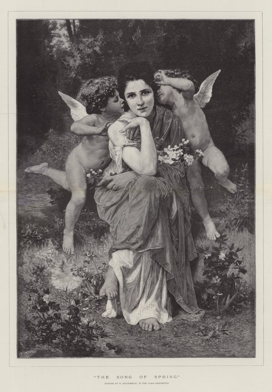 La canción de la primavera, en la Exposición de París de William Adolphe Bouguereau