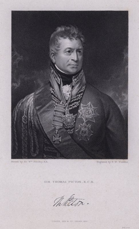 Sir Thomas Picton, general galés de las Guerras Napoleónicas muerto en la Batalla de Waterloo de William (after) Beechey