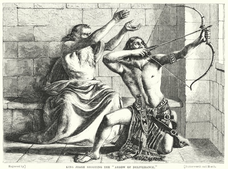 El Rey Joás disparando la Flecha de la Liberación (grabado) de William (after) Dyce