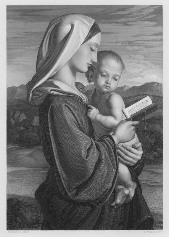 La Virgen Madre, de la colección real (grabado) de William (after) Dyce