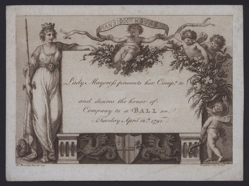 Invitación de la Lady Mayoress de Londres a un baile en la Mansion House de William (after) Hamilton