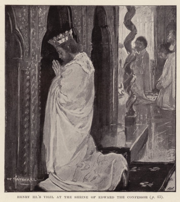 Vigilia de Enrique III en el santuario de Eduardo el Confesor (litografía) de William (after) Hatherell