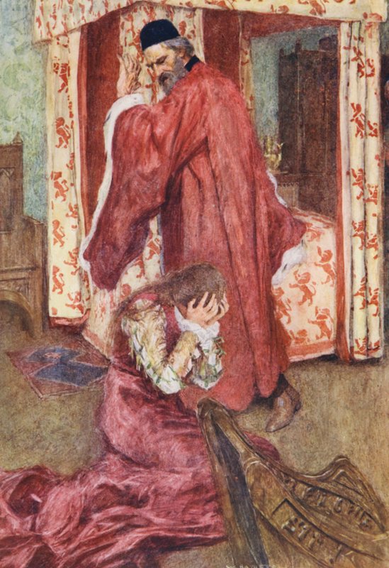 Romeo y Julieta de Shakespeare: Acto III, Escena V (litografía en color) de William (after) Hatherell
