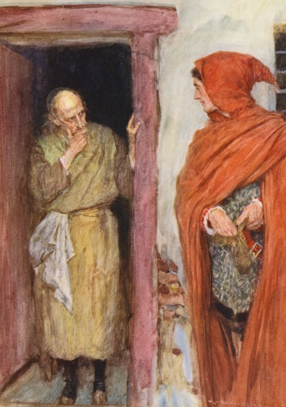 Romeo y Julieta de Shakespeare: Acto V, Escena I (litografía en color) de William (after) Hatherell