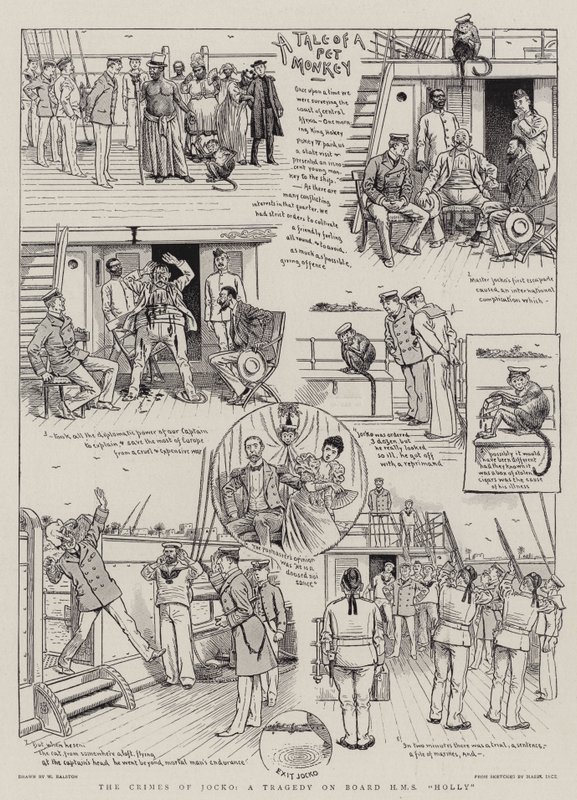 Los Crímenes de Jocko, una Tragedia a Bordo del HMS "Holly" (grabado) de William (after) Ralston