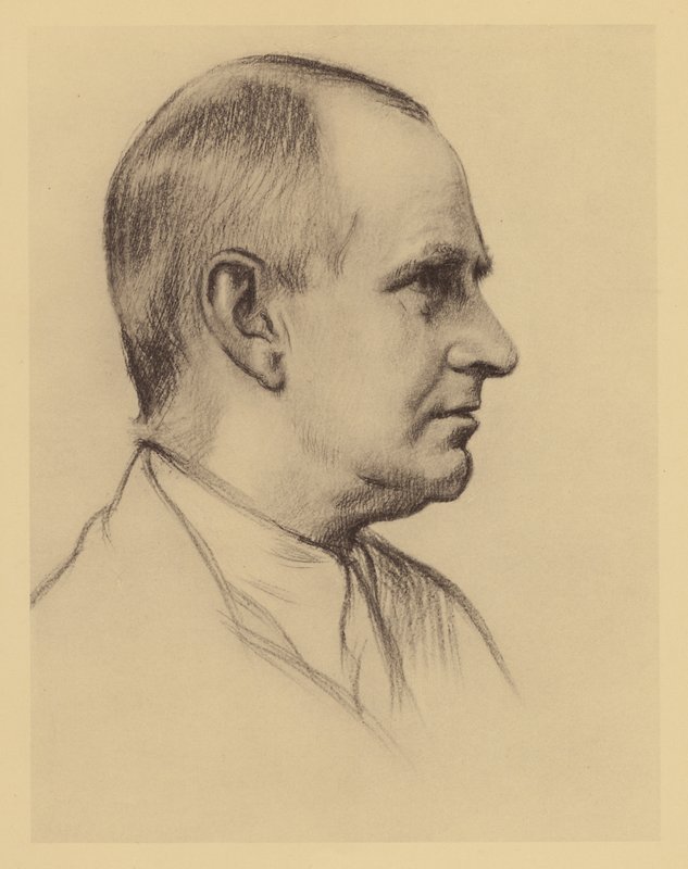 Retrato del profesor A S Eddington (litografía) de William (after) Rothenstein