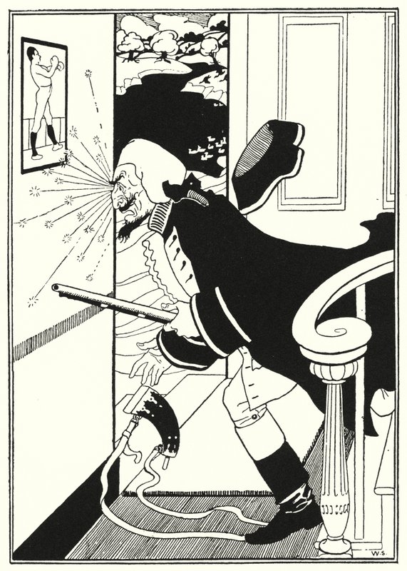 Ilustración de las Aventuras del Barón Munchausen (grabado) de William (after) Strang
