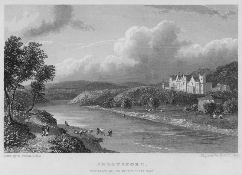 Abbotsford, residencia de Sir Walter Scott, baronet (grabado) de William (after) Westall