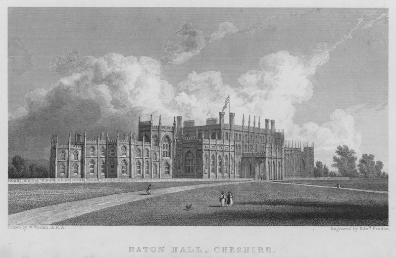 Eaton Hall, Cheshire (grabado) de William (after) Westall