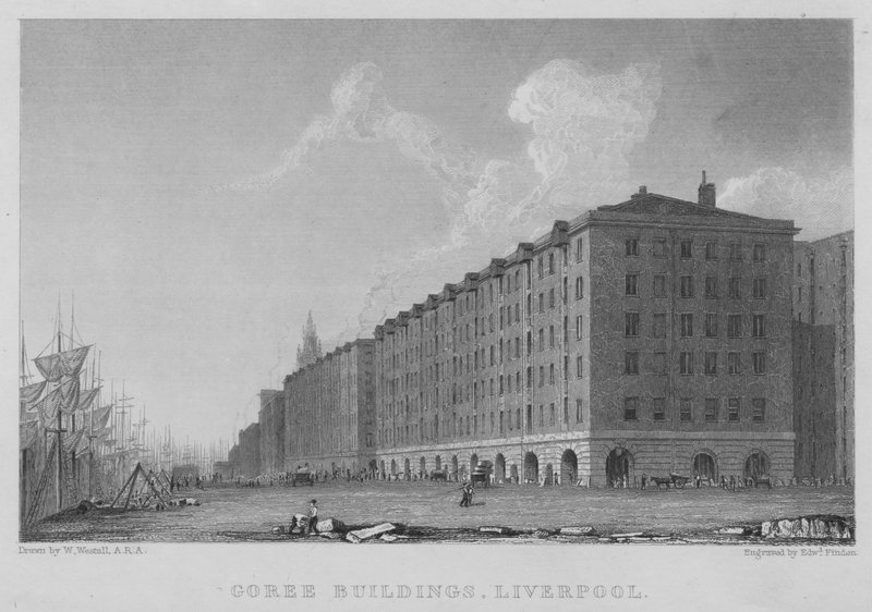 Edificios de Goree, Liverpool (grabado) de William (after) Westall