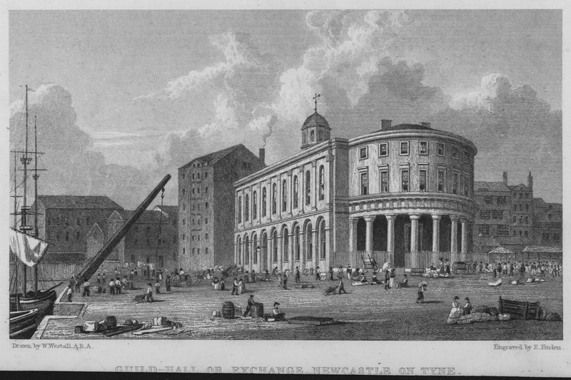 Guild-Hall o Exchange, Newcastle on Tyne (grabado) de William (after) Westall