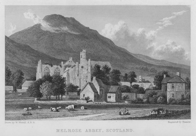 Abadía de Melrose, Escocia (grabado) de William (after) Westall