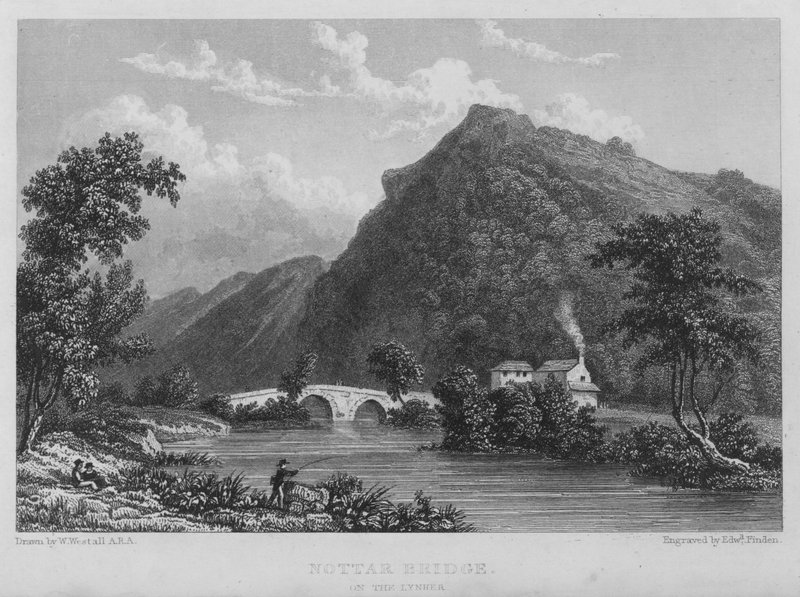 Puente Nottar, en el Lynher de William (after) Westall