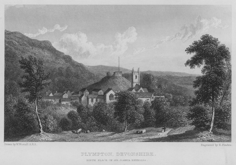 Plympton, Devonshire, Lugar de Nacimiento de Sir Joshua Reynolds (grabado) de William (after) Westall
