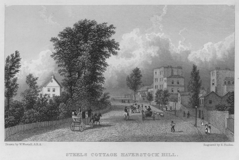 Cabaña de Steel, Haverstock Hill (grabado) de William (after) Westall