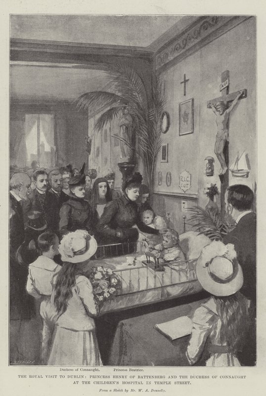 La Visita Real a Dublín, la Princesa Enrique de Battenberg y la Duquesa de Connaught en el Hospital Infantil de Temple Street de William A. Donnelly
