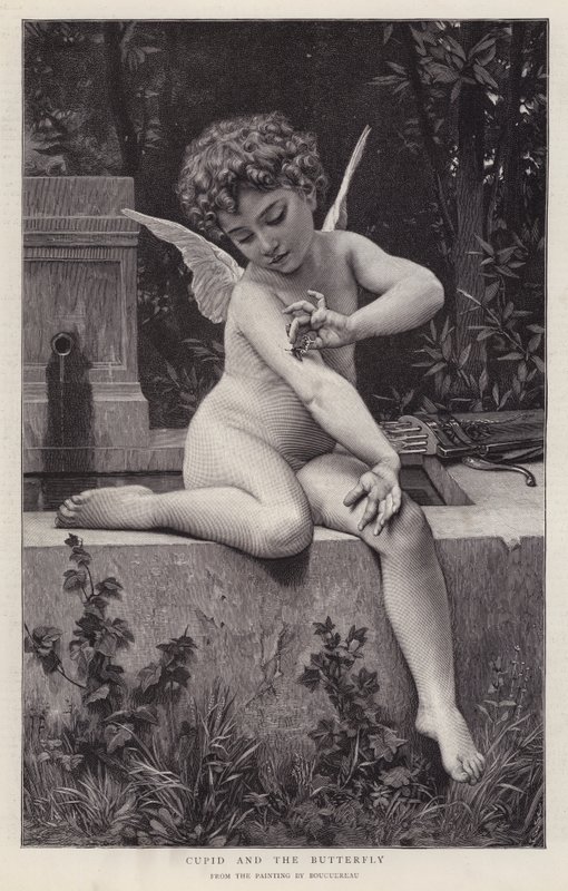 Cupido y la Mariposa de William Adolphe (after) Bouguereau