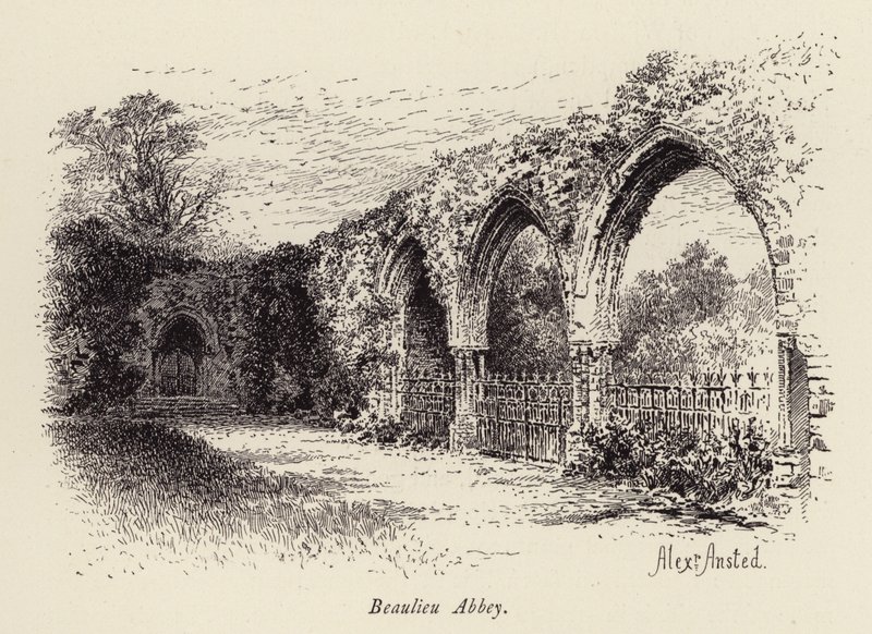 Abadía de Beaulieu (grabado) de William Alexander Ansted