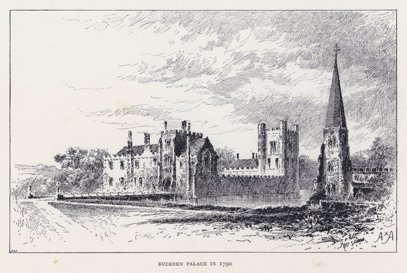 Palacio de Buckden en 1790 de William Alexander Ansted