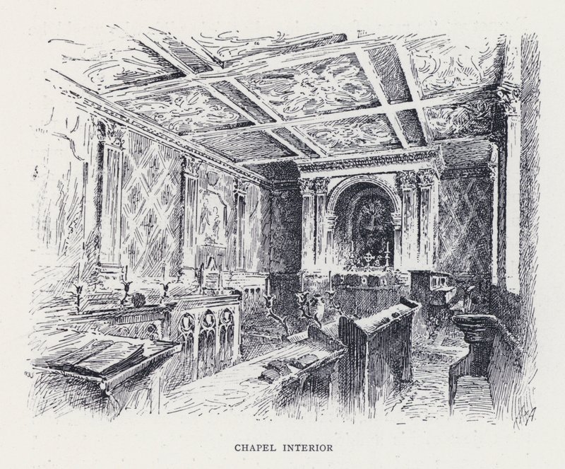 Interior de la Capilla (grabado) de William Alexander Ansted