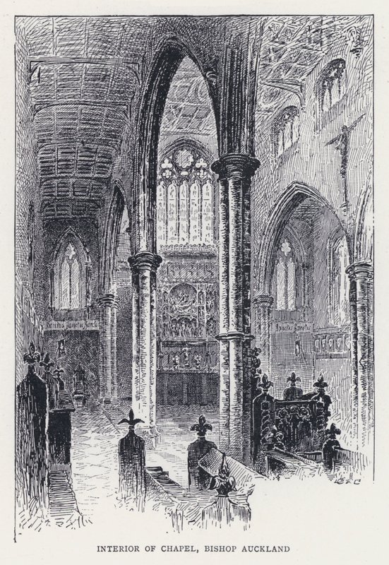 Interior de la Capilla, Bishop Auckland (grabado) de William Alexander Ansted