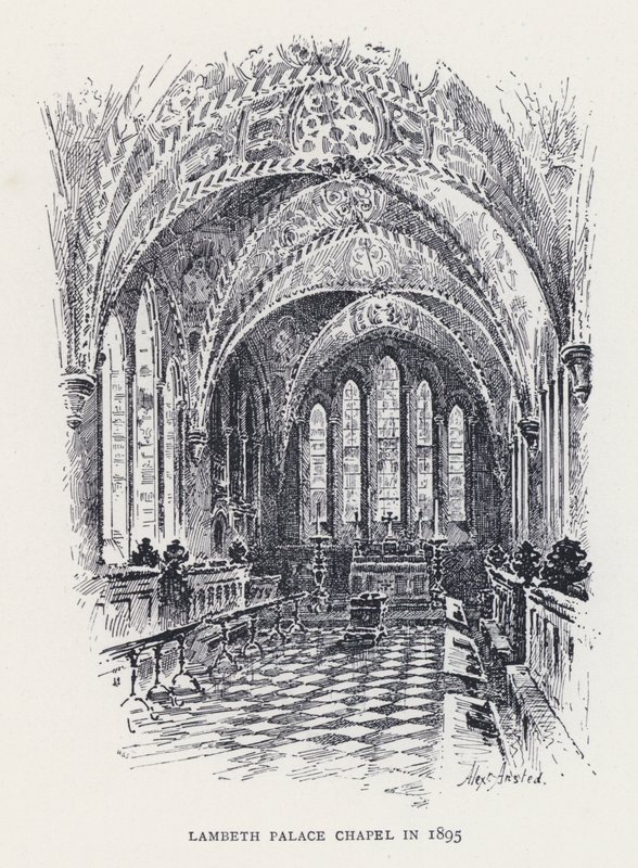 Capilla del Palacio de Lambeth en 1895 (grabado) de William Alexander Ansted