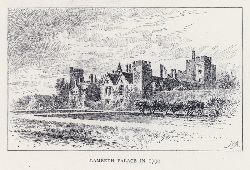 Palacio de Lambeth en 1790 de William Alexander Ansted